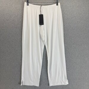 Comfy USA White Capri Lounge Pants Knit Cropped Wide‎ Leg White Size Medium NWT